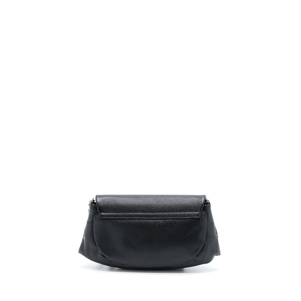 CHANEL HALF MOON WALLET ON CHAIN CAVIAR BLACK SHW