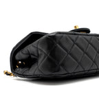 CHANEL PEARL CRUSH MINI RECTANGULAR LAMBSKIN BLACK BRUSHED GHW (MICROCHIP)