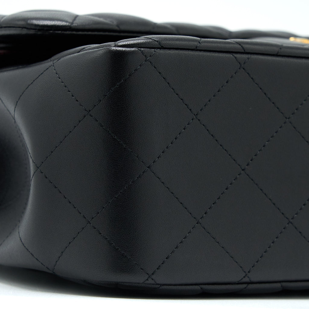 CHANEL JUMBO CLASSIC DOUBLE FLAP BAG LAMBSKIN BLACK GHW