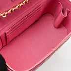 CHANEL LONG VANITY CASE WITH CHAIN CAVIAR HOT PINK LGHW
