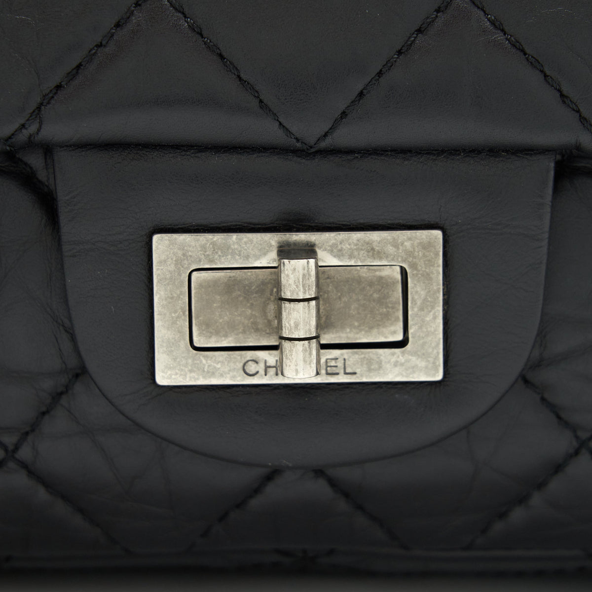 CHANEL 2.55 227 REISSUE CALFSKIN BLACK RUTHENIUM HARDWARE