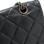 CHANEL 2.55 227 REISSUE CALFSKIN BLACK RUTHENIUM HARDWARE