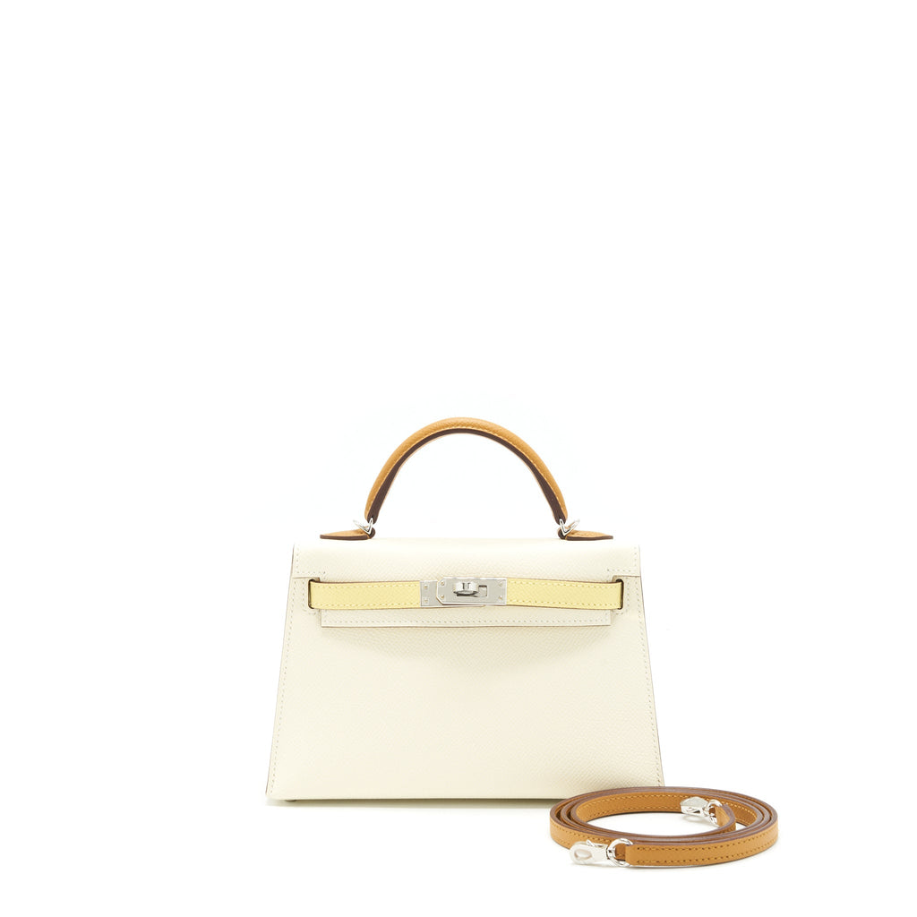 Hermes Mini Kelly Ⅱ epsom Nata/ Sesame / Jaune Poussin SHW