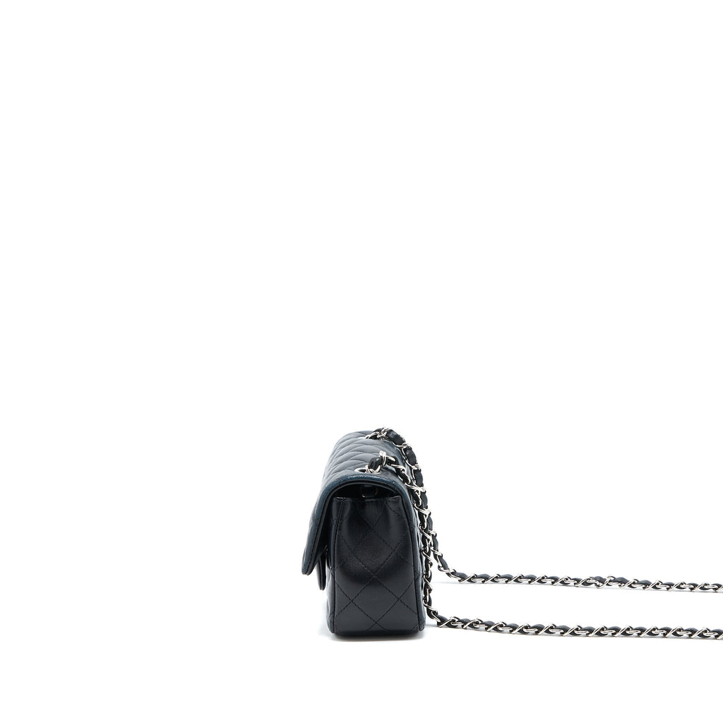 CHANEL MINI RECTANGULAR FLAP BAG LAMBSKIN BLACK SHW
