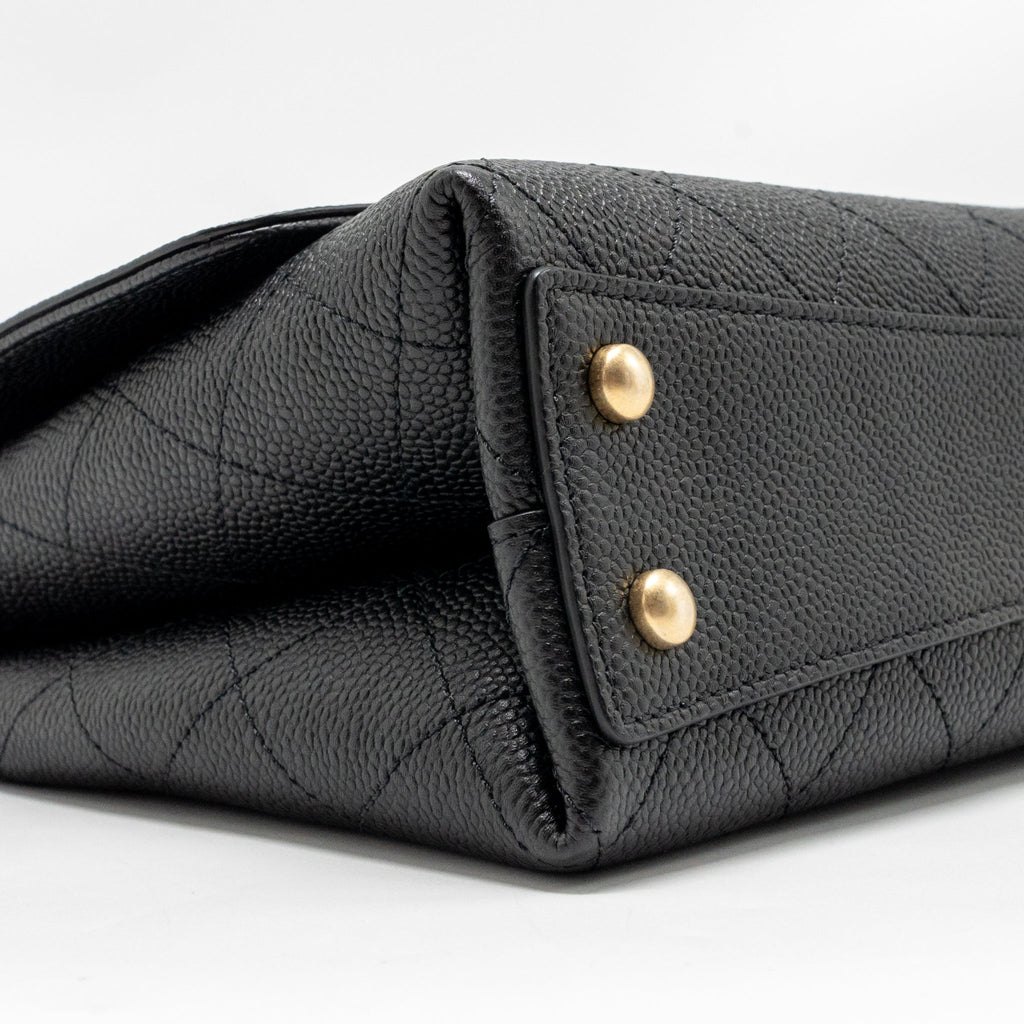 Chanel 20K CC Flap Bag with Handle Caviar Black GHW