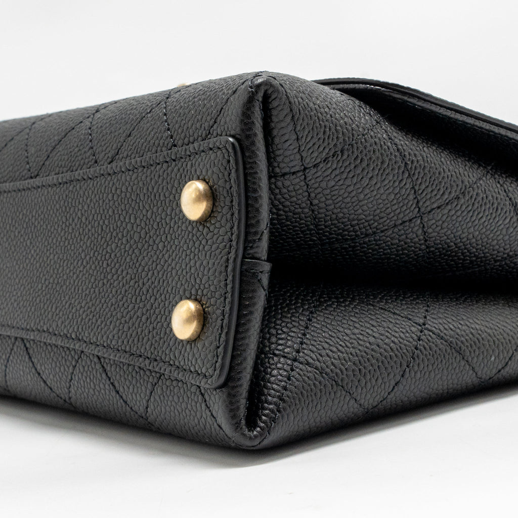 Chanel 20K CC Flap Bag with Handle Caviar Black GHW