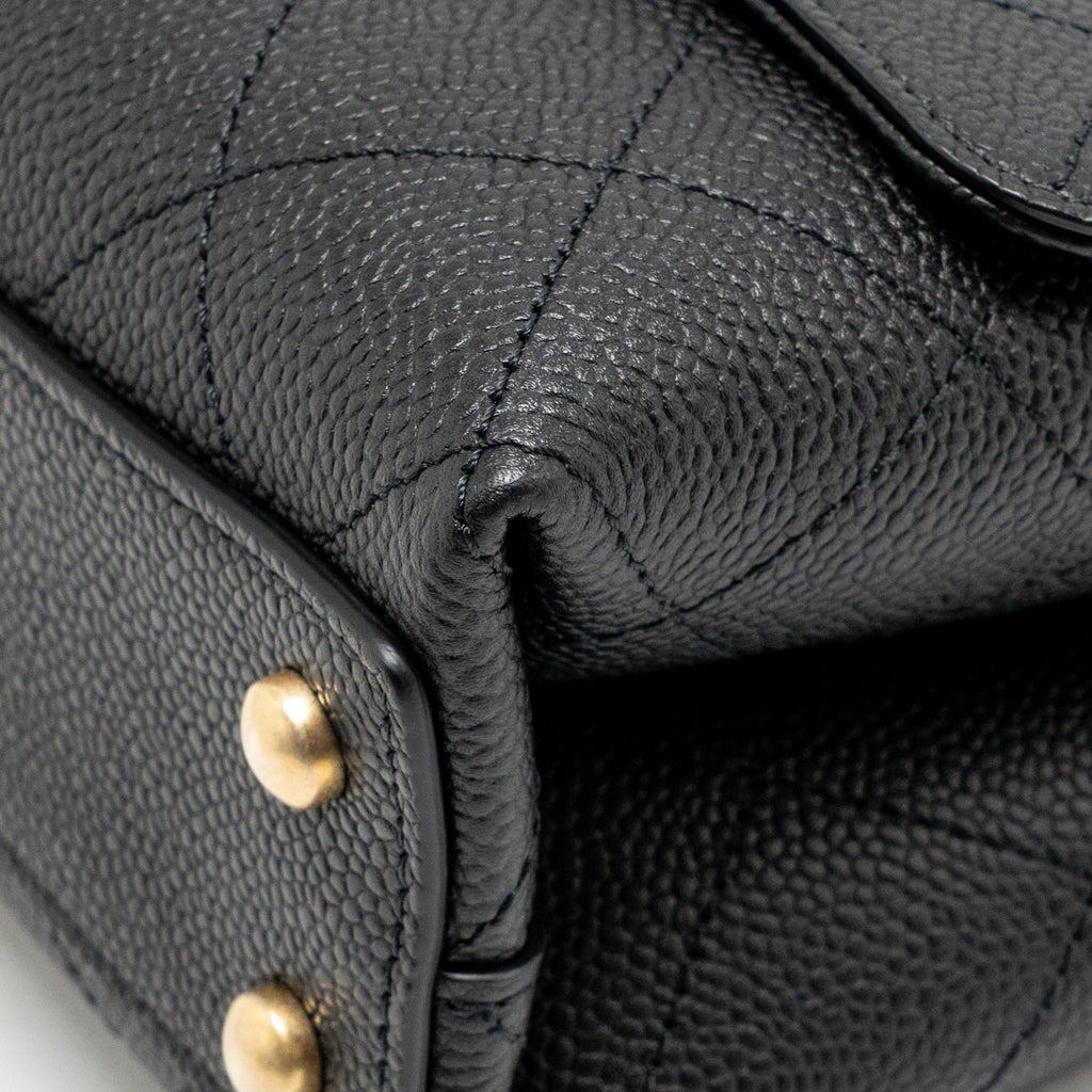 Chanel 20K CC Flap Bag with Handle Caviar Black GHW