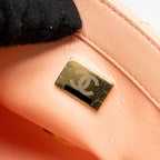 CHANEL PEARL CRUSH MINI SQUARE FLAP BAG LAMBSKIN LIGHT PINK GHW (MICROCHIP)