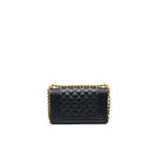 CHANEL SMALL BOY BAG CAVIAR LEATHER GHW BLACK