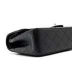 CHANEL MEDIUM CLASSIC DOUBLE FLAP BAG CAVIAR BLACK SHW (MICROCHIP)
