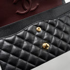 CHANEL MEDIUM CLASSIC DOUBLE FLAP BAG CAVIAR BLACK GHW (MICROCHIP)