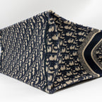 DIOR LARGE BOOK TOTE OBLIQUE EMBROIDERY ECRU/BLUE