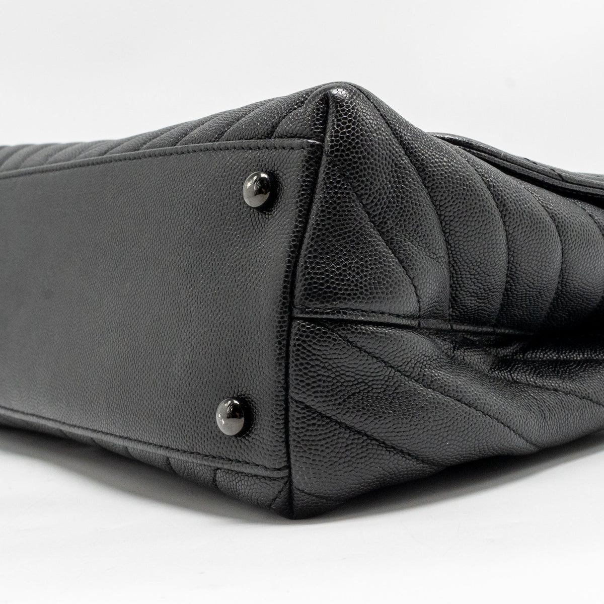 Chanel Large Coco Handle Flap Bag Caviar SO Black