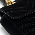 GUCCI MINI MARMONT VELVET BLACK GHW