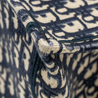 DIOR LARGE BOOK TOTE OBLIQUE EMBROIDERY ECRU/BLUE