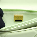 CHANEL 19 WALLET ON CHAIN LAMBSKIN LIGHT GREEN MULTICOLOUR HARDWARE (MICROCHIP)