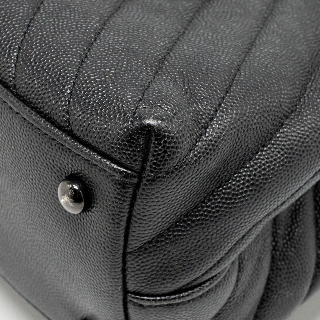 Chanel Large Coco Handle Flap Bag Caviar SO Black