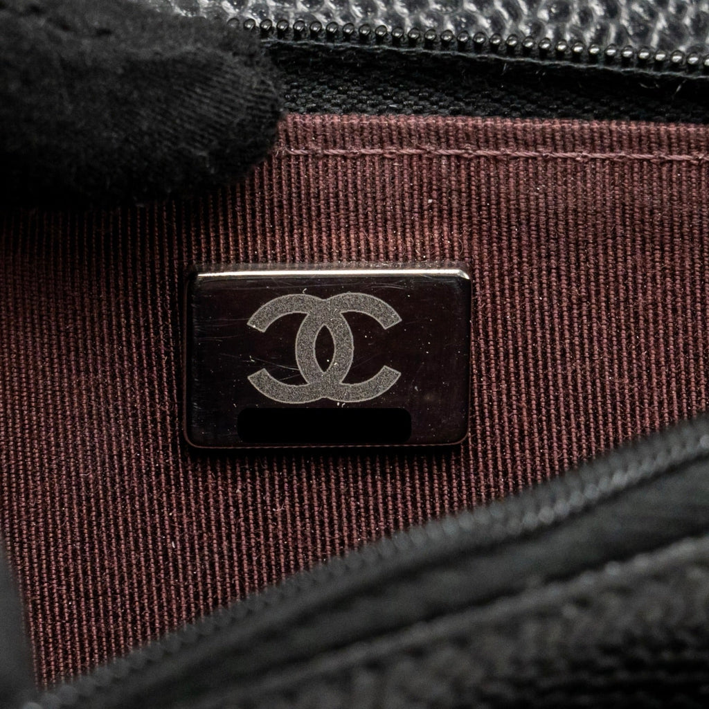CHANEL CLASSIC WALLET ON CHAIN CAVIAR BLACK SHW (MICROCHIP)