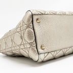 DIOR MEDIUM LADY DIOR CANNAGE CALFSKIN METALLIC GOLD LGHW