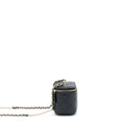 CHANEL 22S DETAILED LOGO MINI VANITY WITH CHAIN CAVIAR BLACK LGHW