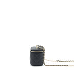 CHANEL 22S DETAILED LOGO MINI VANITY WITH CHAIN CAVIAR BLACK LGHW