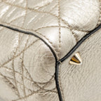 DIOR MEDIUM LADY DIOR CANNAGE CALFSKIN METALLIC GOLD LGHW
