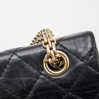 CHANEL LARGE 2.55 REISSUE FLAP BAG AGED CALFSKIN BLACK LGHW