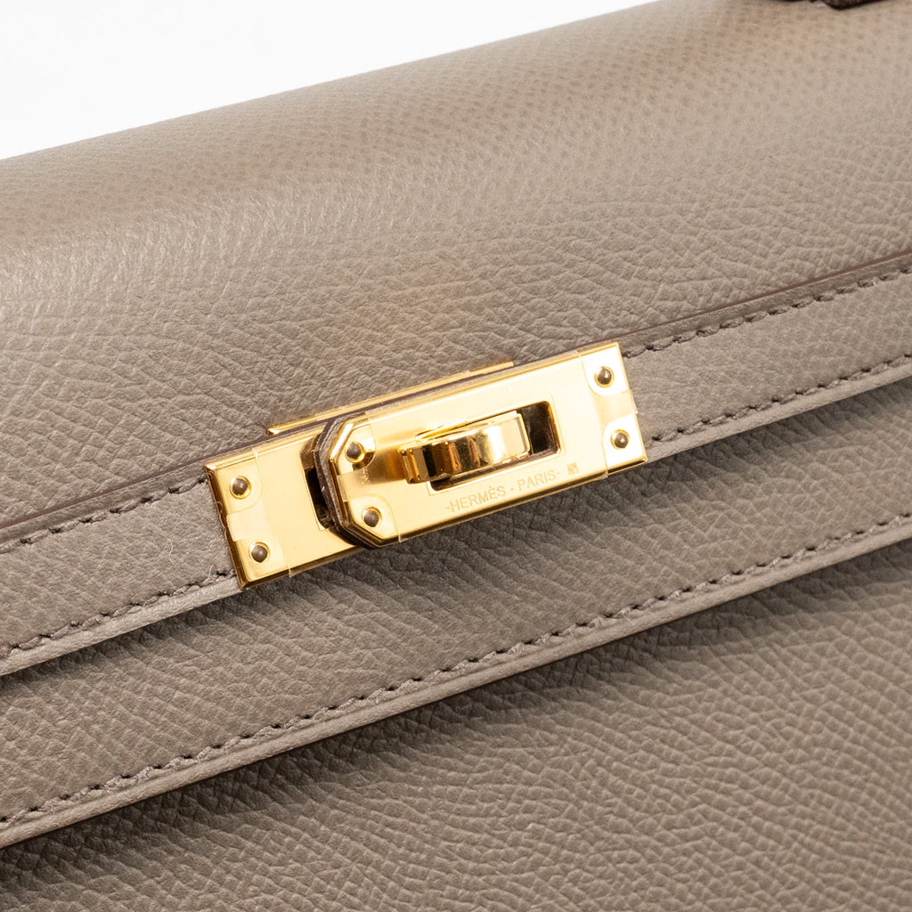 Hermes Kelly 25 Epsom 8F Gris Etain GHW
