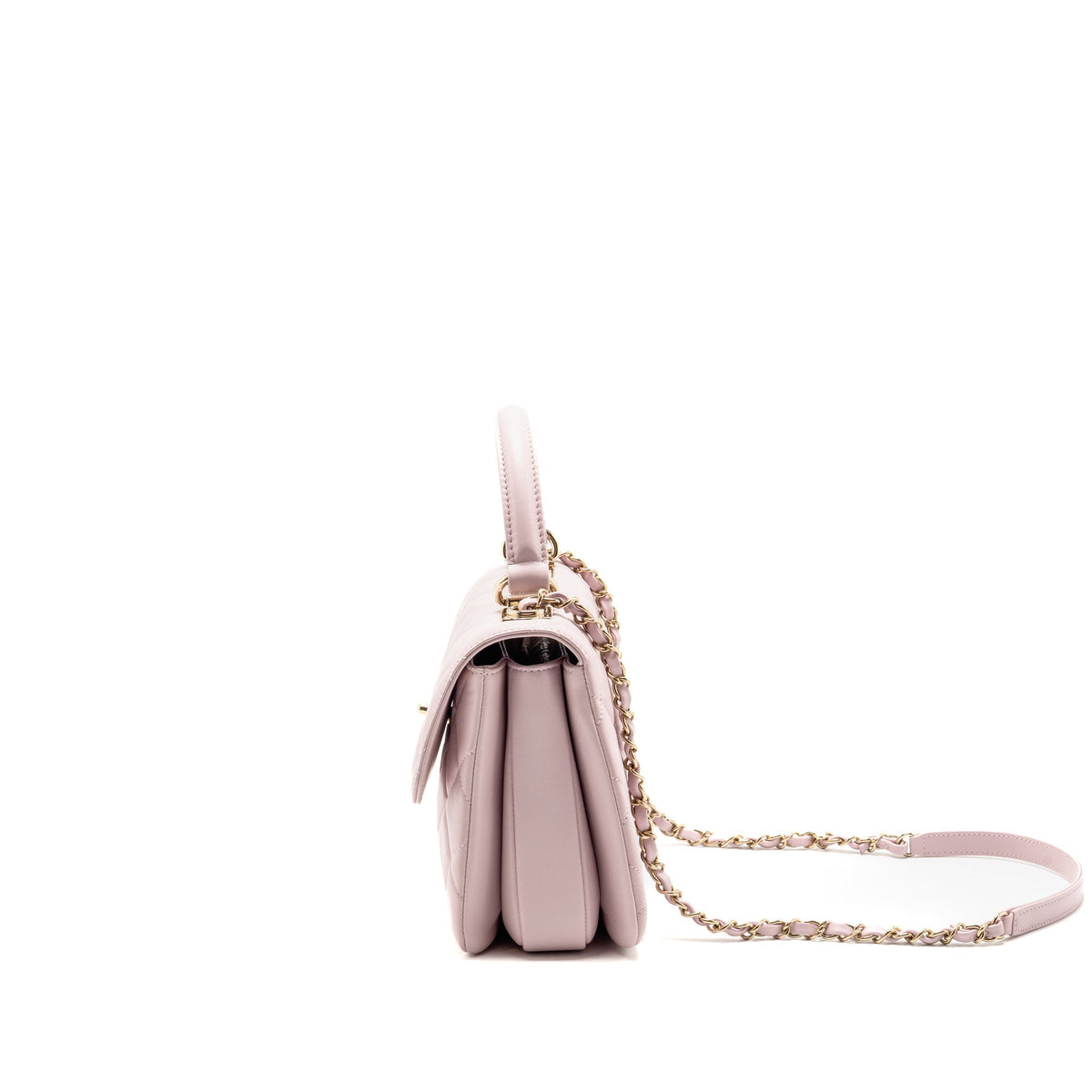 Chanel top handle trendy cc flap bag lambskin light pink LGHW