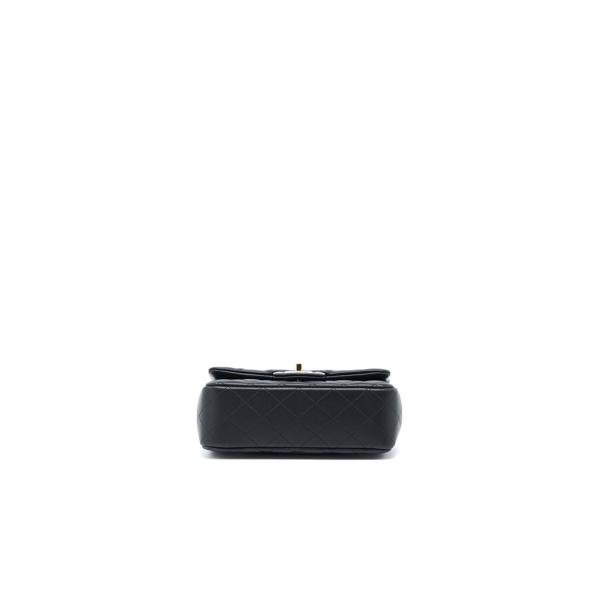 CHANEL TOP HANDLE MINI RECTANGULAR FLAP BAG LAMBSKIN BLACK LGHW (MICROCHIP)