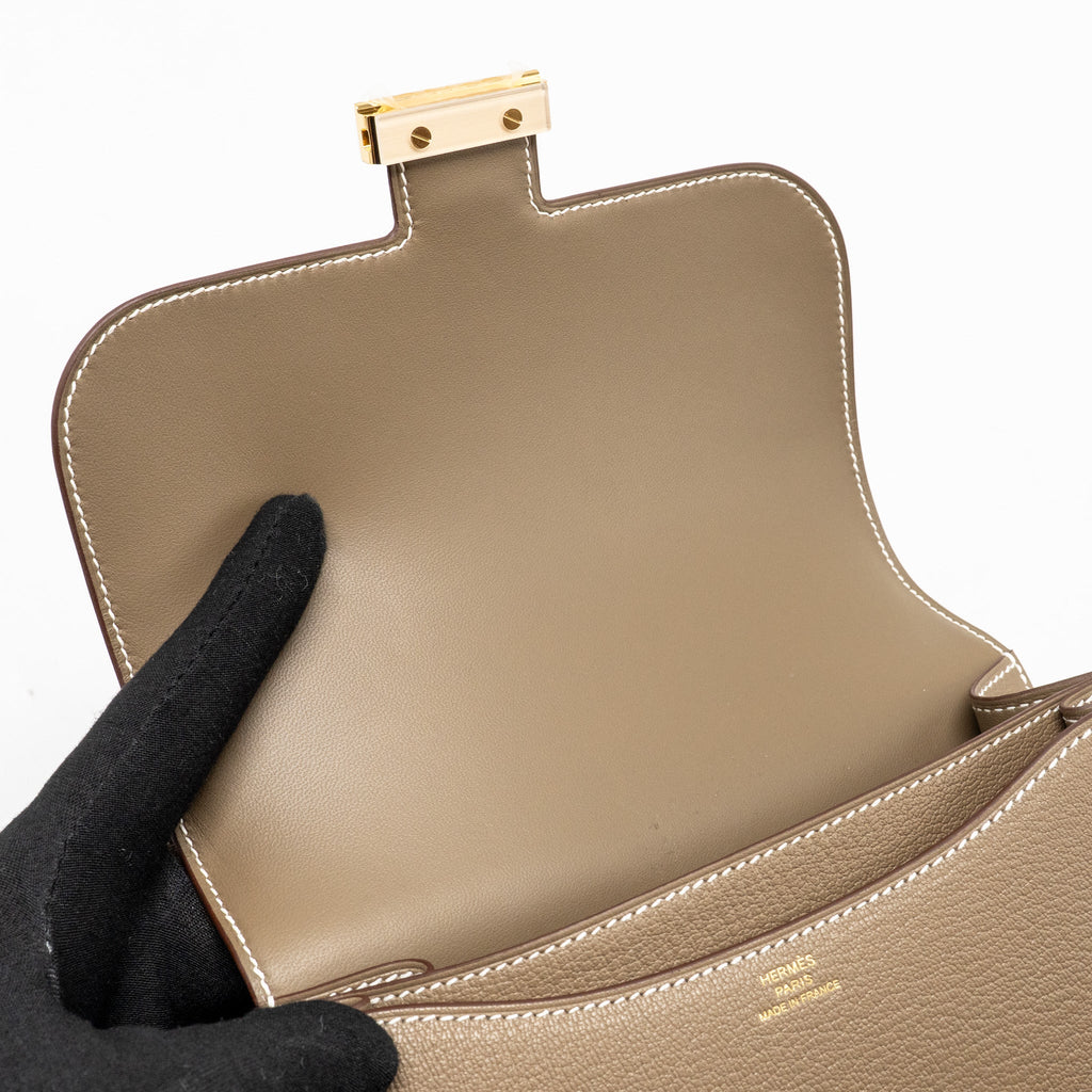 HERMES MINI CONSTANCE CHÈVRE MYSORE ETOUPE GHW