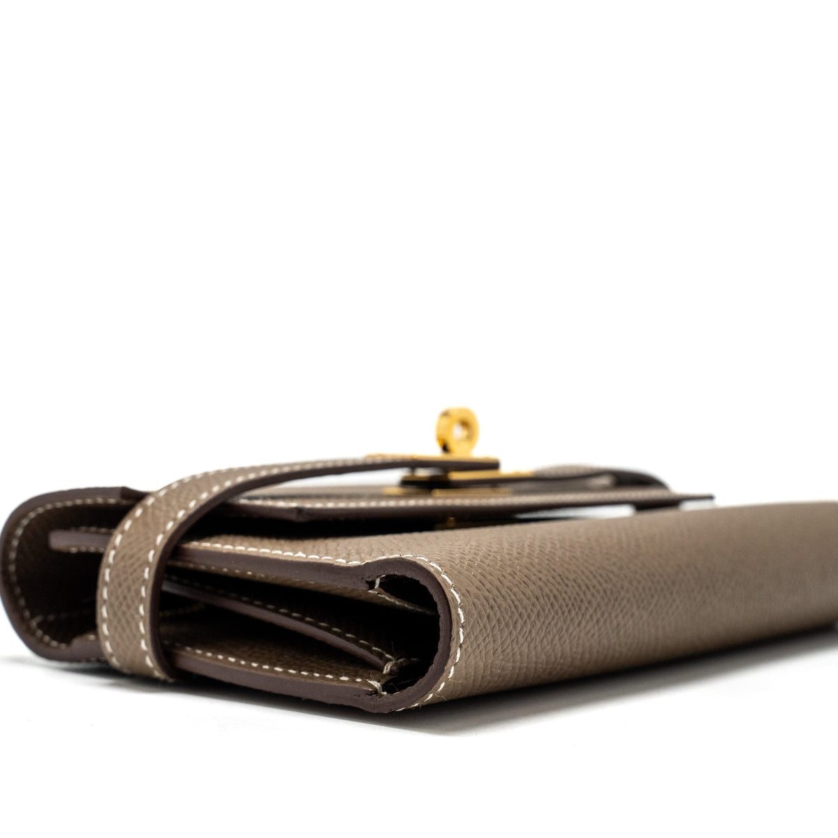 HERMES KELLY COMPACT WALLET EPSOM ETOUPE GHW