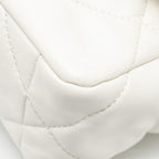 CHANEL SMALL 19 BAG SHINY GOATSKIN WHITE MULTICOLOURED HARDWARE