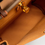 Hermes Herbag 31 zip bag canvas / hunter leather etoupe / dune / fauve GHW