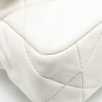 CHANEL SMALL 19 BAG SHINY GOATSKIN WHITE MULTICOLOURED HARDWARE