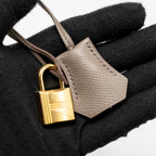 Hermes Kelly 25 Epsom 8F Gris Etain GHW