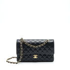 CHANEL MEDIUM CLASSIC DOUBLE FLAP BAG CAVIAR BLACK GHW (MICROCHIP)