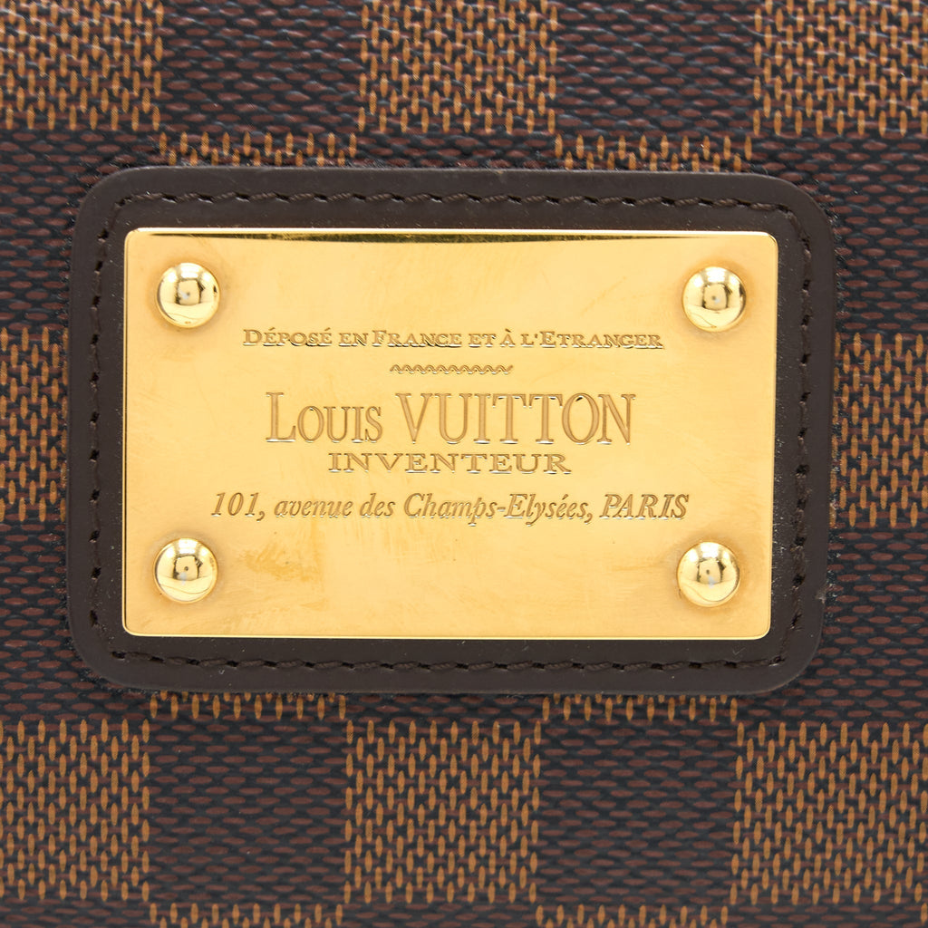 LOUIS VUITTON EVA CLUTCH DAMIER EBENE GHW