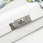 HERMES KELLY POCHETTE SWIFT NEW WHITE SHW