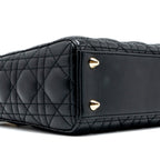 DIOR SMALL LADY DIOR BAG LAMBSKIN BLACK LGHW