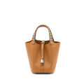 Hermes Picotin 18 Lock Bag Tressage Epsom Gold/Blue De Nord/Rouge H SHW