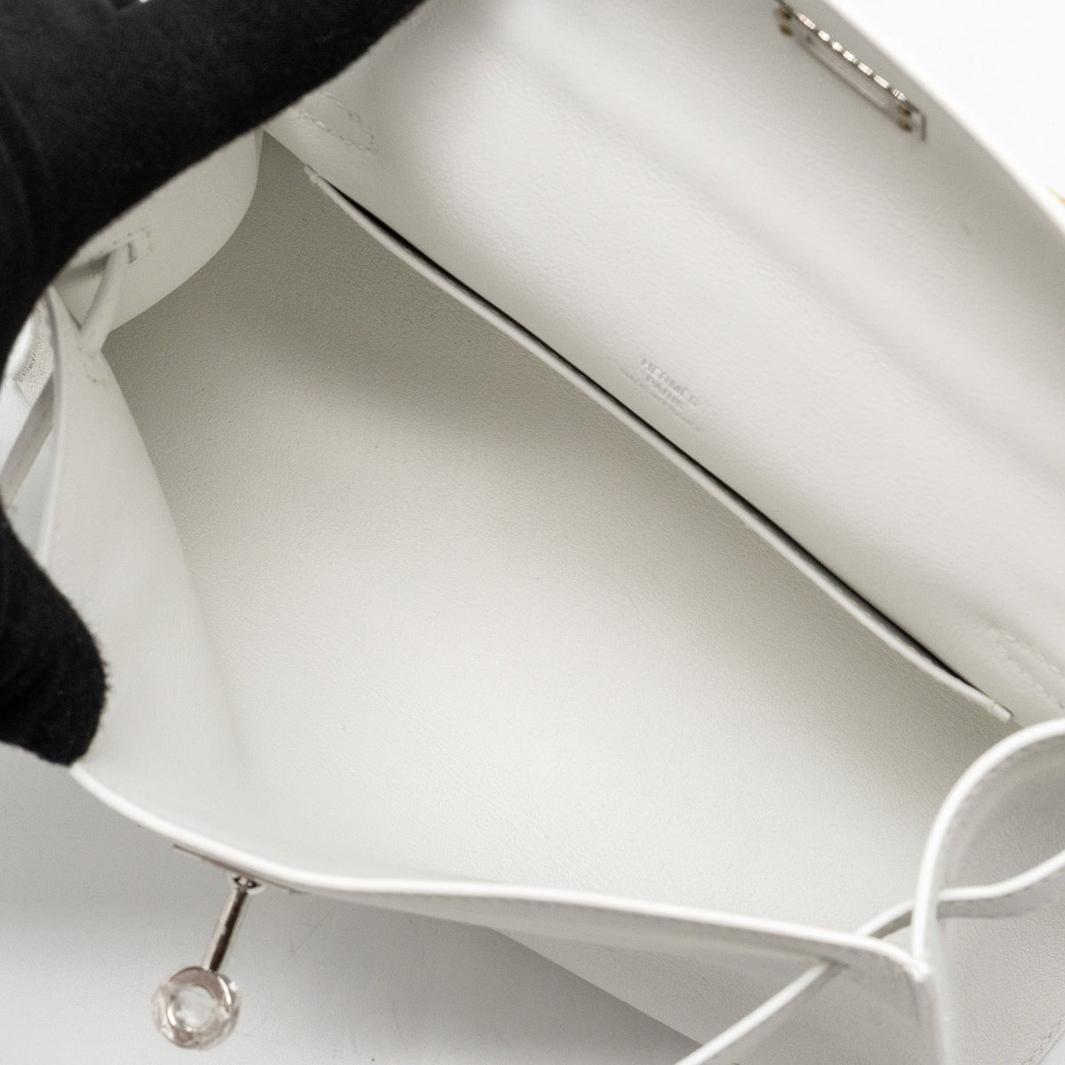 HERMES KELLY POCHETTE SWIFT NEW WHITE SHW
