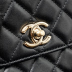 Chanel Mini Trendy CC Clutch with Chain Lambskin Black LGHW (Microchip)