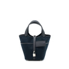 Hermes Picotin Cargo 18 Lock Bag Swift/Toile Canvas Black SHW