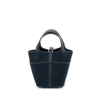 Hermes Picotin Cargo 18 Lock Bag Swift/Toile Canvas Black SHW