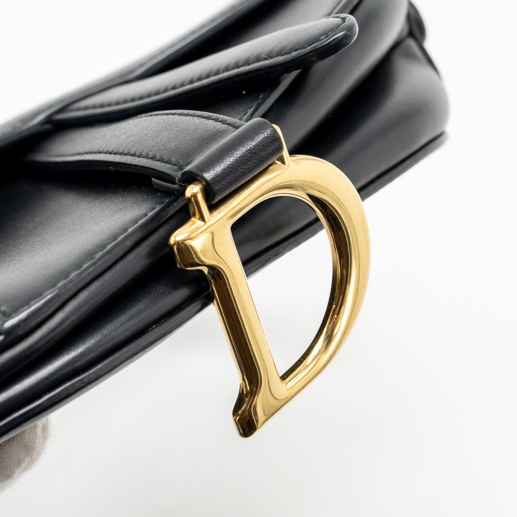 DIOR MINI SADDLE BAG CALFSKIN BLACK GHW
