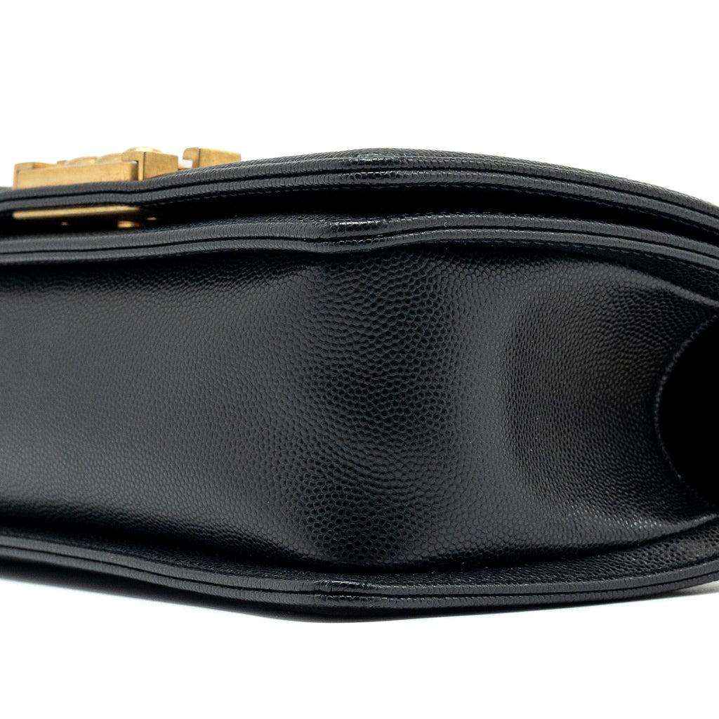 CHANEL SMALL BOY BAG CAVIAR BLACK GHW(MICROCHIP)