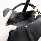 DIOR MINI SADDLE BAG CALFSKIN BLACK GHW