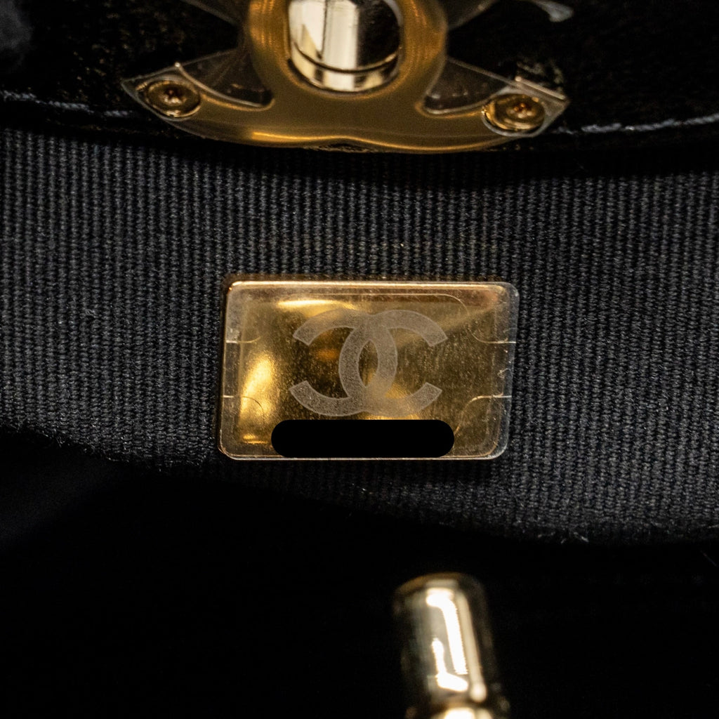 CHANEL MINI 31 BAG SHINY LAMBSKIN BLACK LGHW (MICROCHIP)