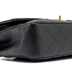 CHANEL MEDIUM CLASSIC DOUBLE FLAP BAG CAVIAR BLACK GHW
